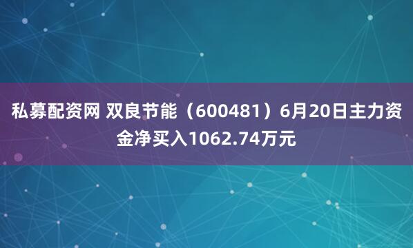 私募配资网 双良节能（600481）6月20日主力资金净买入1062.74万元